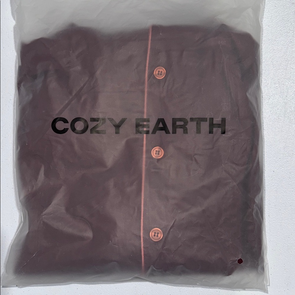 Cozy Earth Bamboo Stretch Knit Long Sleeve Set Burgundy - Picture 4 of 5